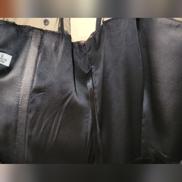 Eliza J black floral pokeadot overlay sleeveless bonning size 6 tea length - Picture 6 of 8